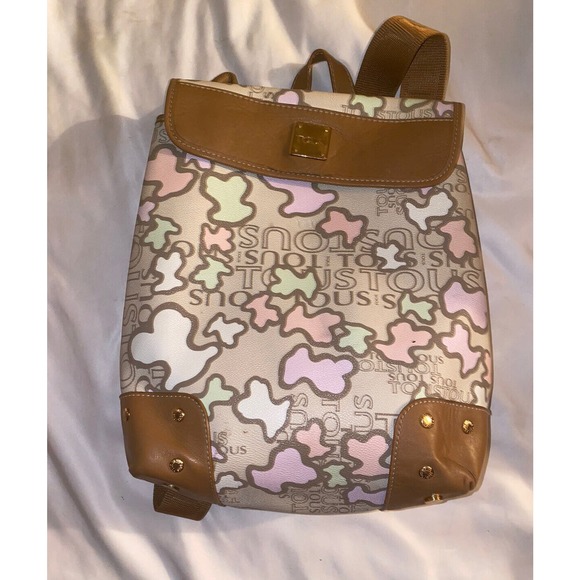 TOUS‎ Kaos Icon Feminine Beige multicolored Leather Backpack Pre Own Puzzle Y2K main image 10
